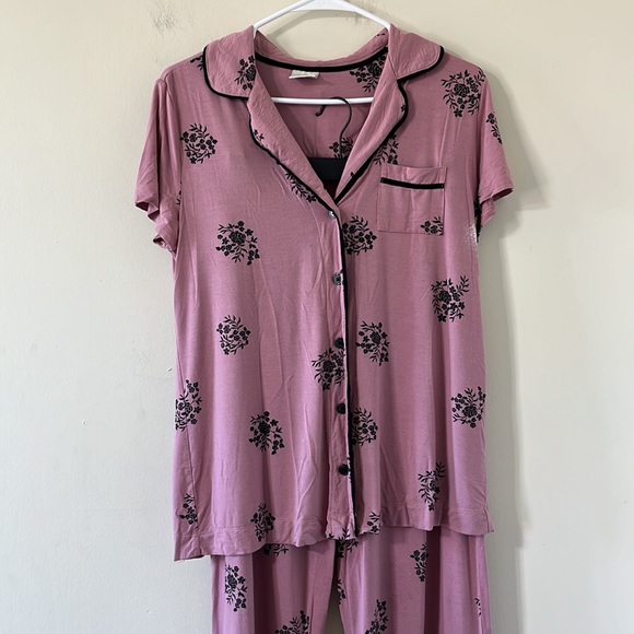 Soma Cool Nights Pajama Set in Peaceful Floral Pink FLAWED Sz Small - Picture 3 of 13